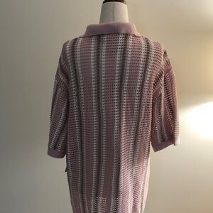 Pink Button-Up Knit Sweater